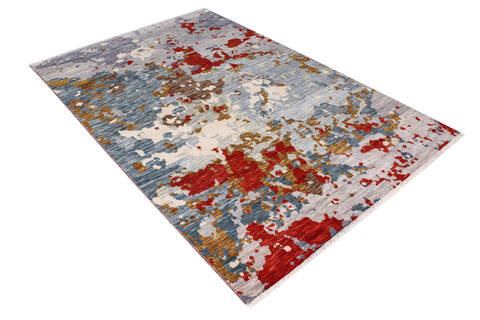 Modern Multicolor Hand Knotted 67 X 101  Area Rug 904-119763 Image 3