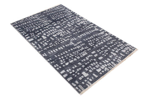 Modern Grey Hand Knotted 32 X 50  Area Rug 904-119810 Image 1