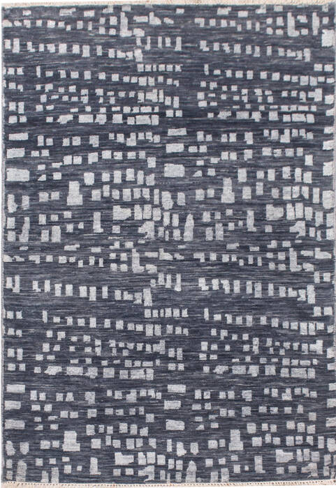 Modern Grey Hand Knotted 32 X 50  Area Rug 904-119810 Image 0