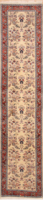 Kashan Beige Runner Hand Knotted 28 X 123  Area Rug 100-12000 Image 0