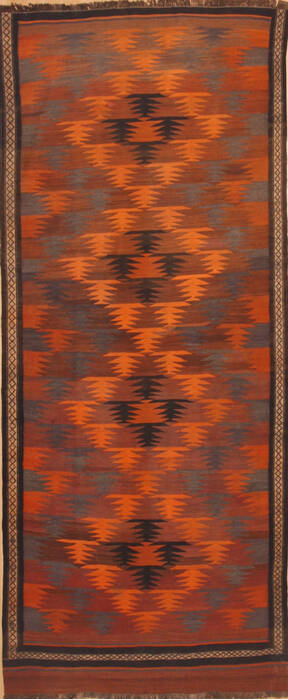 Kilim Orange Runner Hand Knotted 45 X 109  Area Rug 100-12004 Image 0