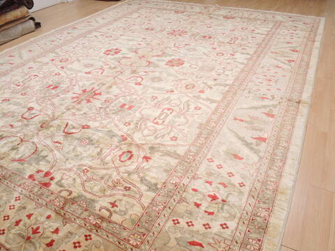 Pishavar Beige Hand Knotted 109 X 150  Area Rug 100-12041 Image 10