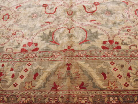 Pishavar Beige Hand Knotted 109 X 150  Area Rug 100-12041 Image 12