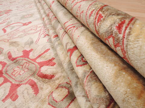Pishavar Beige Hand Knotted 109 X 150  Area Rug 100-12041 Image 13