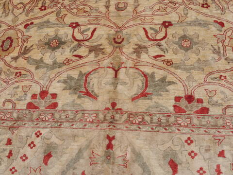 Pishavar Beige Hand Knotted 109 X 150  Area Rug 100-12041 Image 8