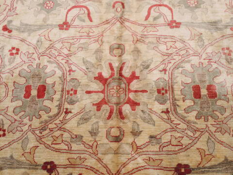 Pishavar Beige Hand Knotted 109 X 150  Area Rug 100-12041 Image 9