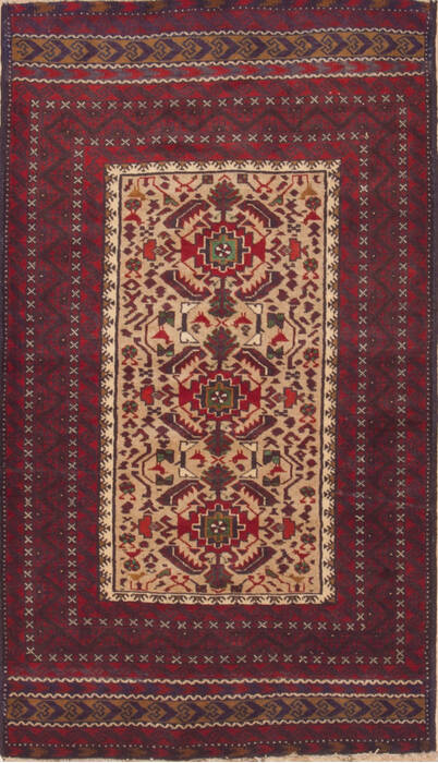 Baluch Beige Hand Knotted 35 X 62  Area Rug 100-12092 Image 0