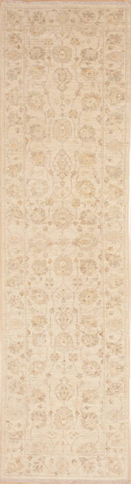 Chobi Beige Runner Hand Knotted 26 X 97  Area Rug 100-12114 Image 0