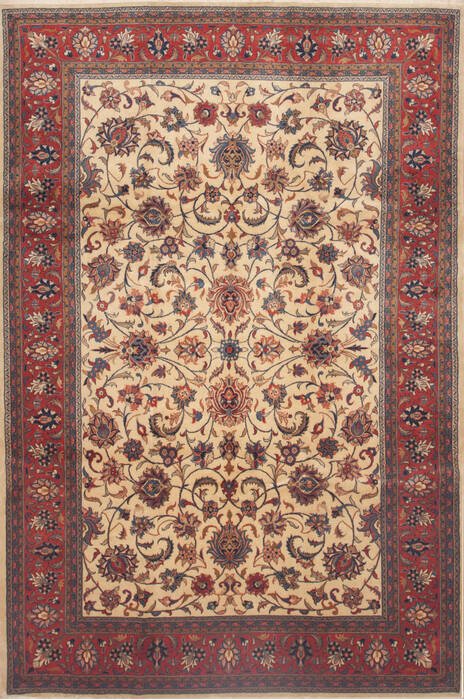 Sarouk Beige Hand Knotted 72 X 109  Area Rug 100-12314 Image 0