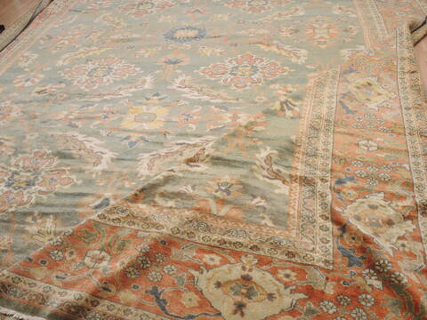 Moshk Abad Green Hand Knotted 145 X 195  Area Rug 100-12350 Image 12