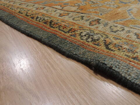Moshk Abad Green Hand Knotted 145 X 195  Area Rug 100-12350 Image 14