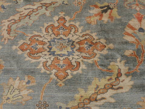 Moshk Abad Green Hand Knotted 145 X 195  Area Rug 100-12350 Image 1