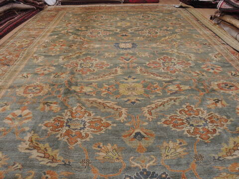 Moshk Abad Green Hand Knotted 145 X 195  Area Rug 100-12350 Image 2