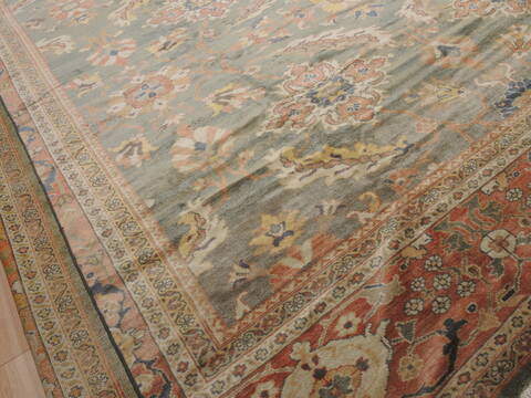 Moshk Abad Green Hand Knotted 145 X 195  Area Rug 100-12350 Image 5