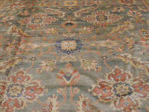 Moshk Abad Green Hand Knotted 145 X 195  Area Rug 100-12350 Image 7