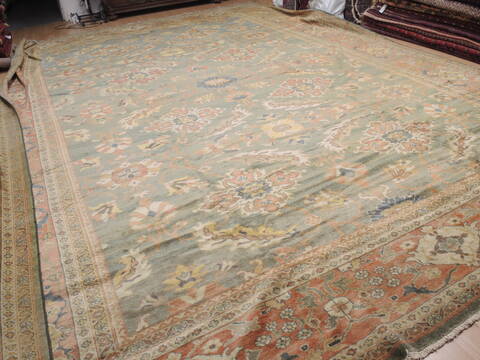 Moshk Abad Green Hand Knotted 145 X 195  Area Rug 100-12350 Image 8