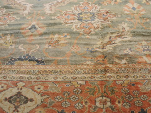 Moshk Abad Green Hand Knotted 145 X 195  Area Rug 100-12350 Image 9