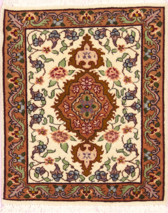 Tabriz Beige Square Hand Knotted 10 X 13  Area Rug 100-12372 Image 0