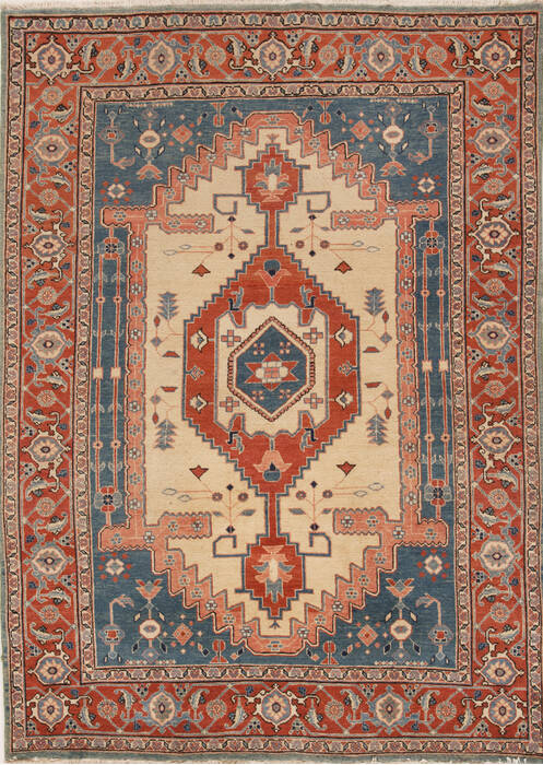 Heriz Beige Hand Knotted 66 X 93  Area Rug 251-12466 Image 0