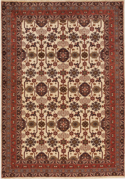 Ardebil White Hand Knotted 66 X 93  Area Rug 251-12468 Image 0