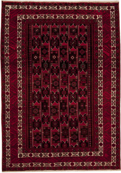 Turkman Red Hand Knotted 69 X 96  Area Rug 251-12498 Image 0