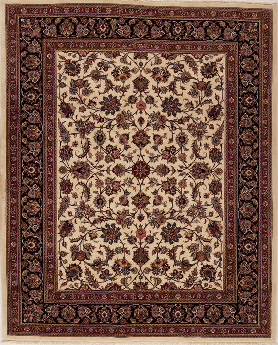 Sarouk White Square Hand Knotted 68 X 82  Area Rug 251-12548 Image 0