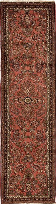 Hamedan Purple Runner Hand Knotted 27 X 95  Area Rug 251-12666 Image 0
