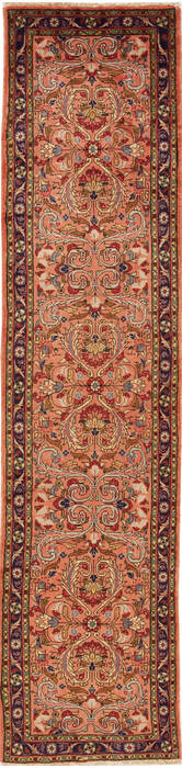 Hamedan Purple Runner Hand Knotted 27 X 109  Area Rug 251-12713 Image 0