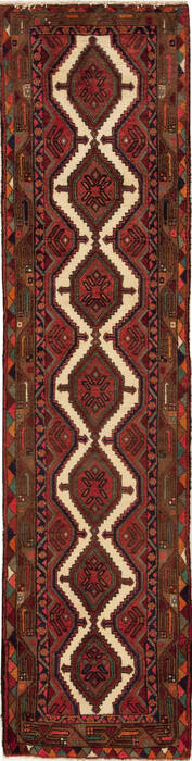 Hamedan Multicolor Runner Hand Knotted 25 X 96  Area Rug 251-12717 Image 0