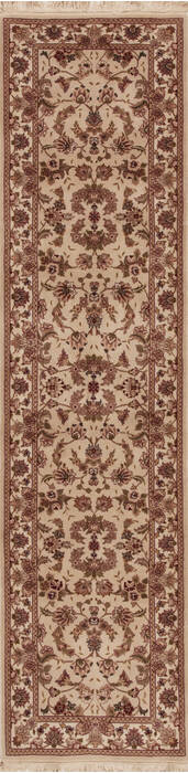 Tabriz White Runner Hand Knotted 26 X 100  Area Rug 251-12748 Image 0