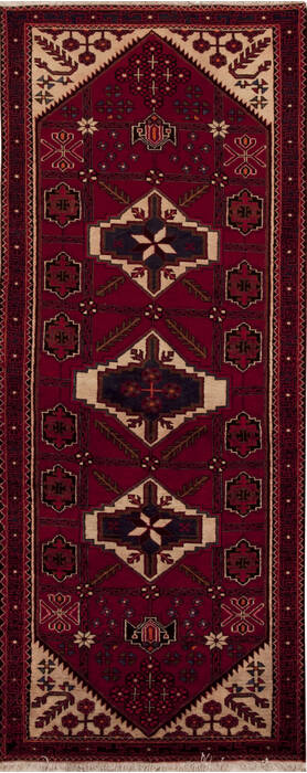 Shiraz Red Runner Hand Knotted 37 X 91  Area Rug 251-12772 Image 0