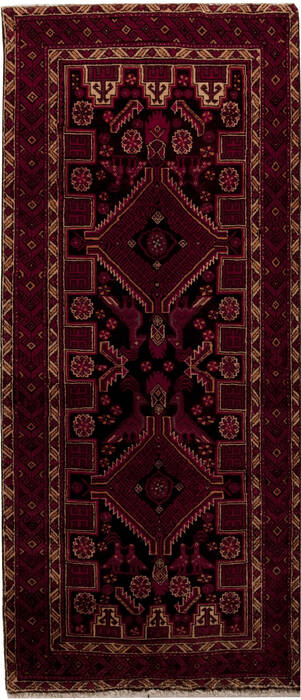 Baluch Blue Hand Knotted 39 X 86  Area Rug 251-12788 Image 0
