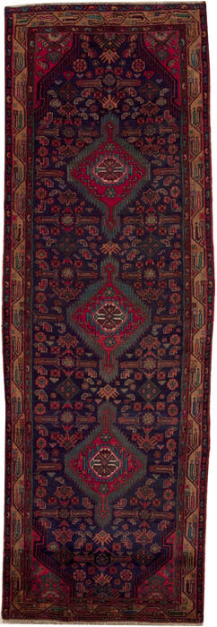 Hossein Abad Blue Runner Hand Knotted 39 X 1011  Area Rug 251-12789 Image 0