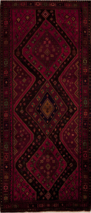 Hamedan Red Runner Hand Knotted 48 X 1010  Area Rug 251-12793 Image 0