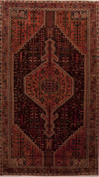 Hamedan Red Runner Hand Knotted 46 X 88  Area Rug 251-12806 Image 0