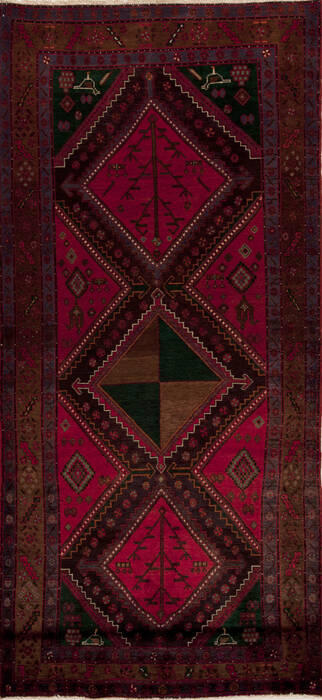 Mussel Red Runner Hand Knotted 411 X 109  Area Rug 251-12807 Image 0