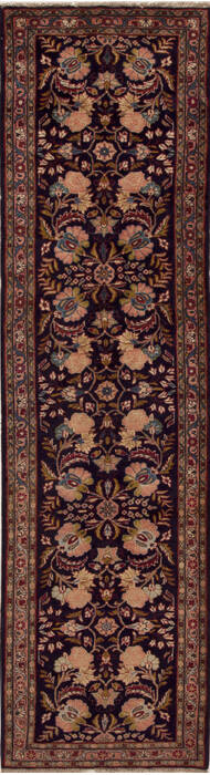 Hamedan Blue Runner Hand Knotted 26 X 99  Area Rug 251-12837 Image 0