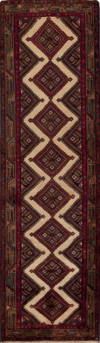 Hamedan Multicolor Runner Hand Knotted 29 X 911  Area Rug 251-12844 Image 0