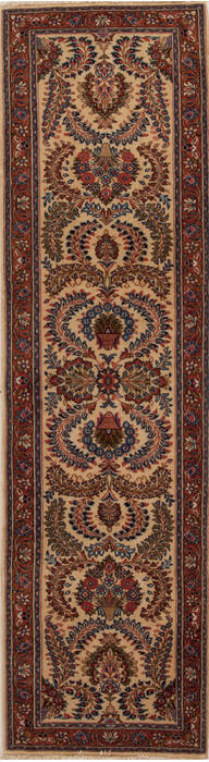 Sarouk Multicolor Runner Hand Knotted 26 X 90  Area Rug 251-12851 Image 0