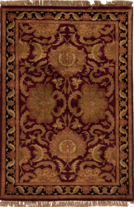 Agra Red Hand Knotted 41 X 62  Area Rug 251-12923 Image 0