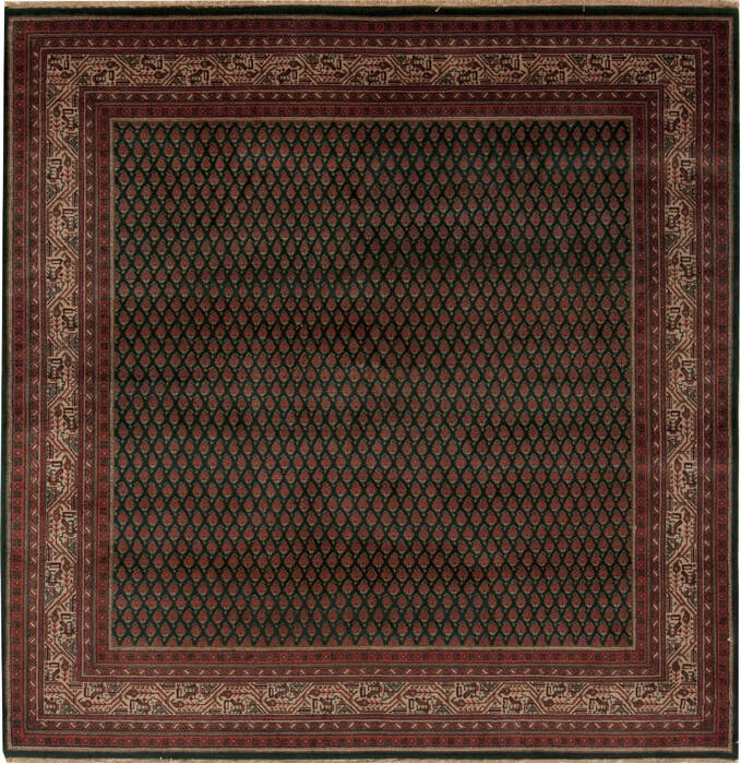 Hamedan Green Square Hand Knotted 60 X 61  Area Rug 251-12930 Image 0