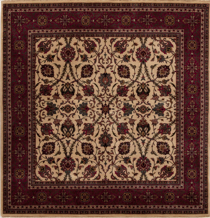Semnan Beige Square Hand Knotted 60 X 60  Area Rug 251-12938 Image 0