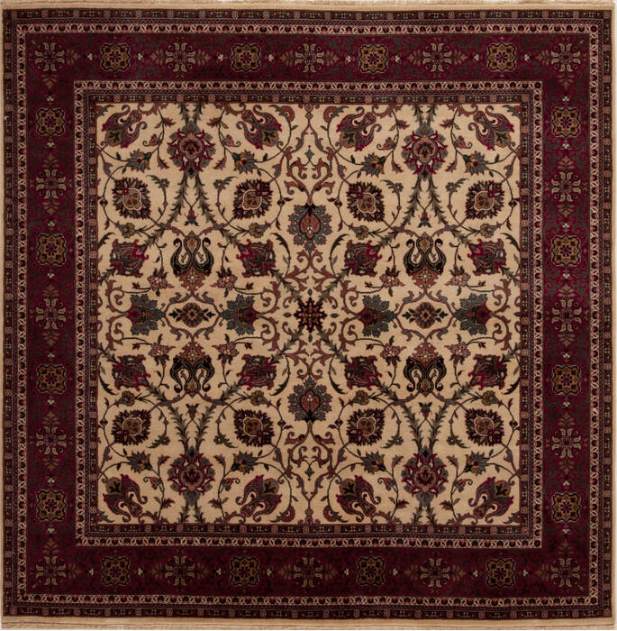 Semnan Beige Square Hand Knotted 61 X 61  Area Rug 251-12939 Image 0