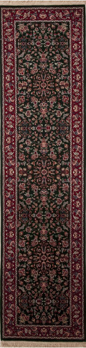 Agra Green Runner Hand Knotted 26 X 100  Area Rug 251-12962 Image 0