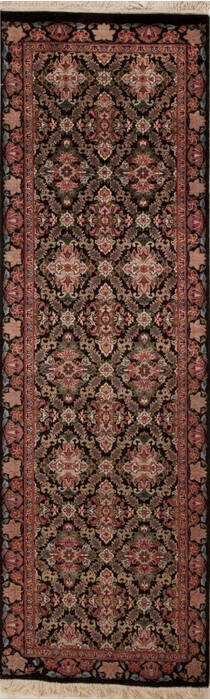 Sarouk Black Runner Hand Knotted 25 X 80  Area Rug 251-12975 Image 0