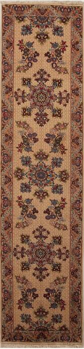 Mashad Beige Runner Hand Knotted 23 X 97  Area Rug 251-12982 Image 0