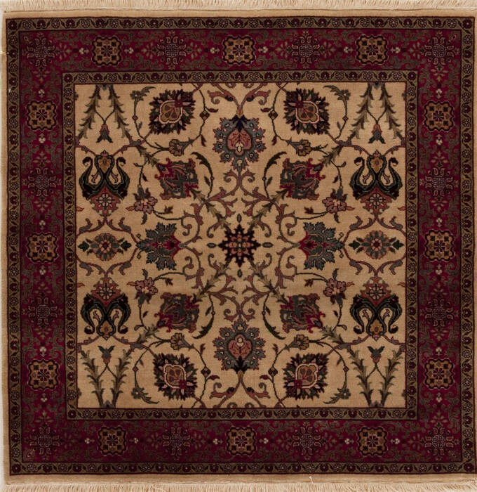 Semnan Beige Square Hand Knotted 311 X 40  Area Rug 251-13005 Image 0