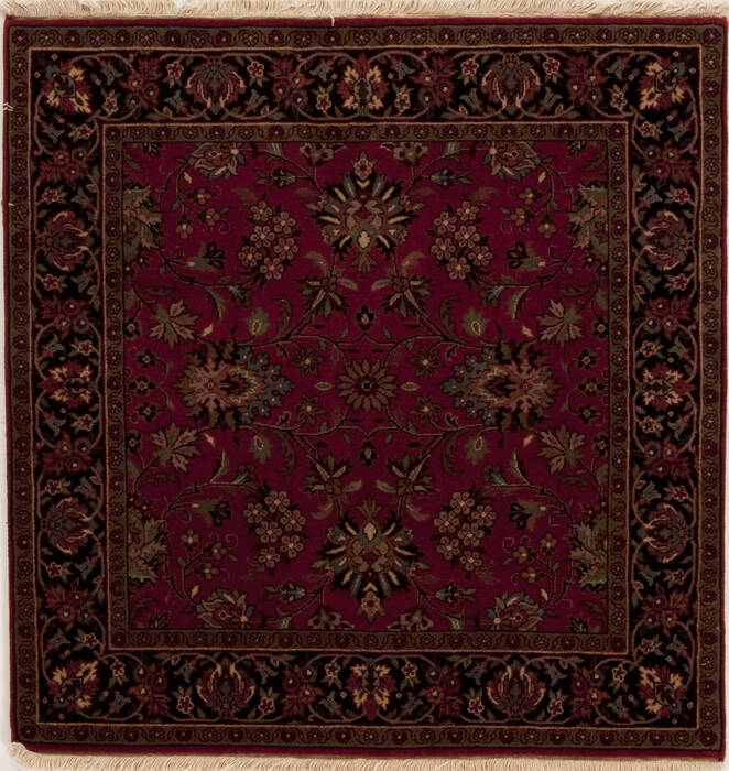 Sarouk Red Square Hand Knotted 311 X 40  Area Rug 251-13009 Image 0