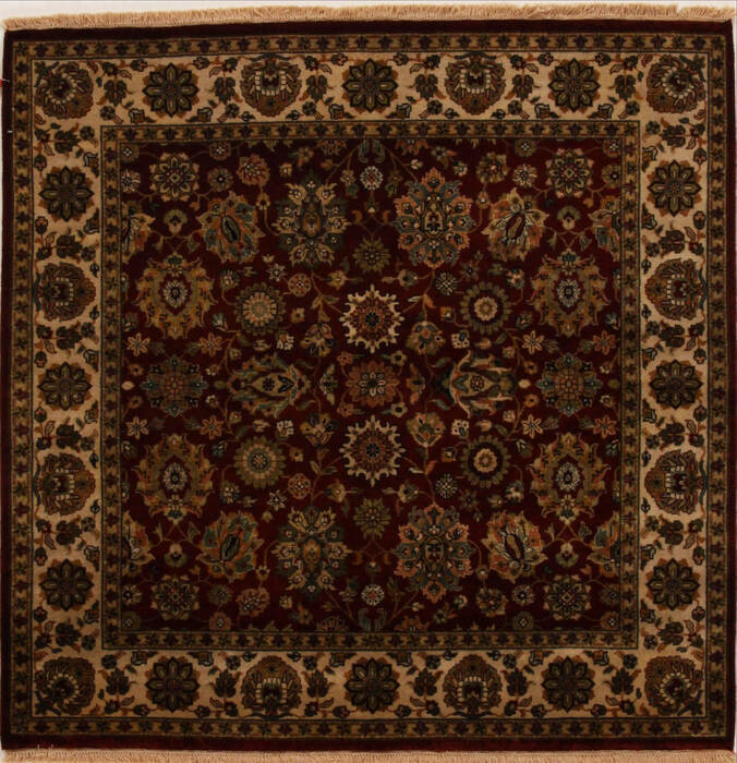 Semnan Red Square Hand Knotted 50 X 50  Area Rug 251-13025 Image 0