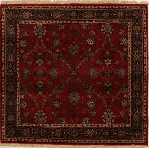 Semnan Red Square Hand Knotted 49 X 50  Area Rug 251-13027 Image 0